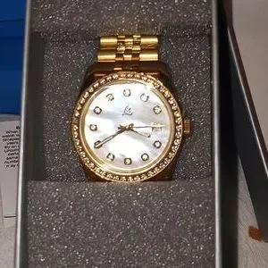 Colleen Lopez Geniune Mother of Pearl Gold Watch Buy Colleen Lopez Gem Dial Watch/lapis Lazuli Rhodonite  main image 3